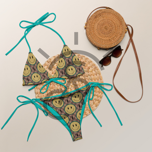 Turquoise Face 2-Piece Bikini Set